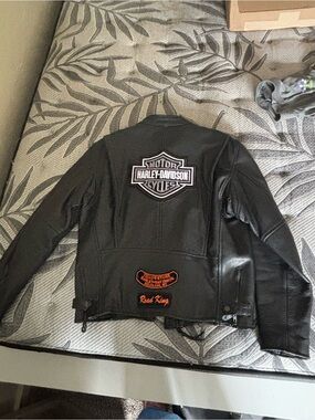 Harley-Davidson Black and White Shield Patch Jacket